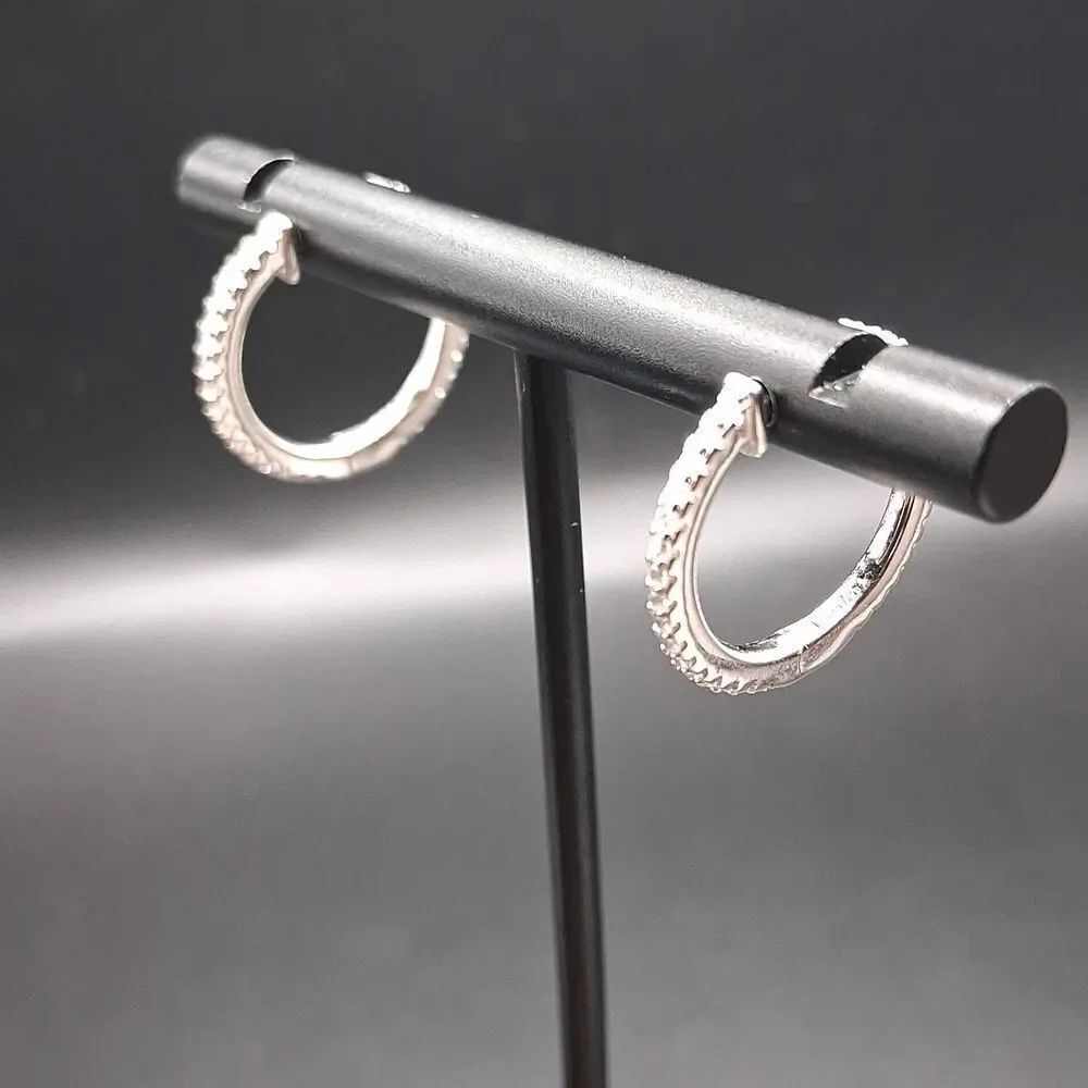 18k GP 925 Sterling Silver Hoop Earrings New